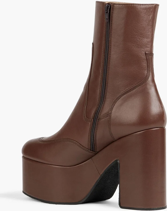Leather platform ankle boots - Image 3