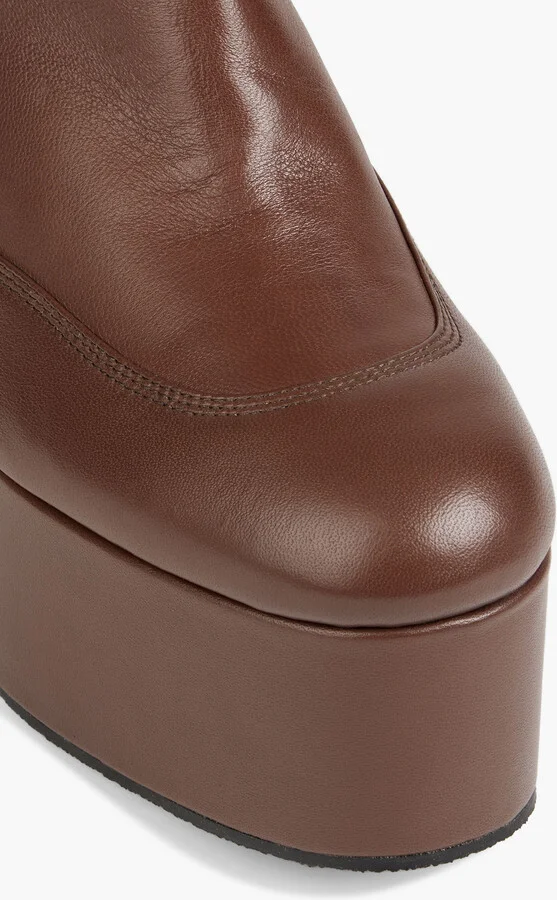 Leather platform ankle boots - Image 4