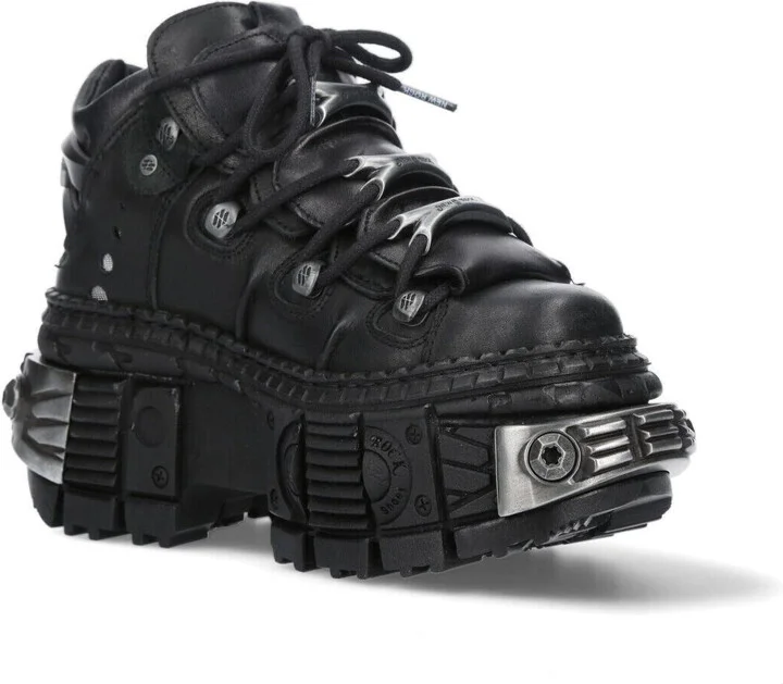 Leather Platform Ankle Boots-WALL106-S10