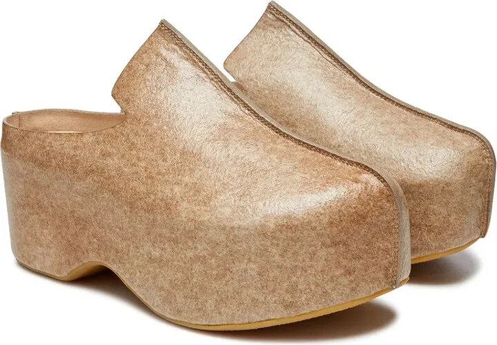 Leather Platform Clogs - Image 2