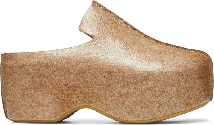 Leather Platform Clogs