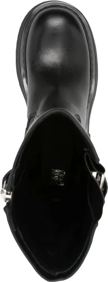 Leather Platform Combat Boots - Image 4