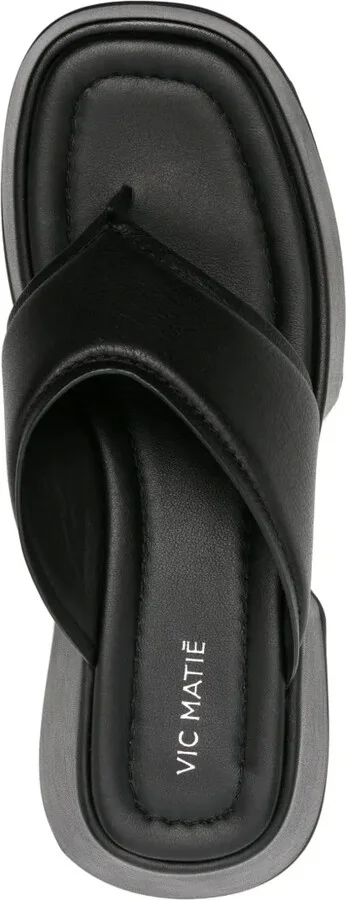 Leather Platform Flip Flops - Image 4