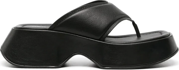 Leather Platform Flip Flops