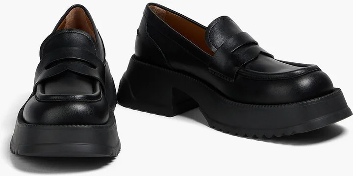 Leather platform loafers - Image 2