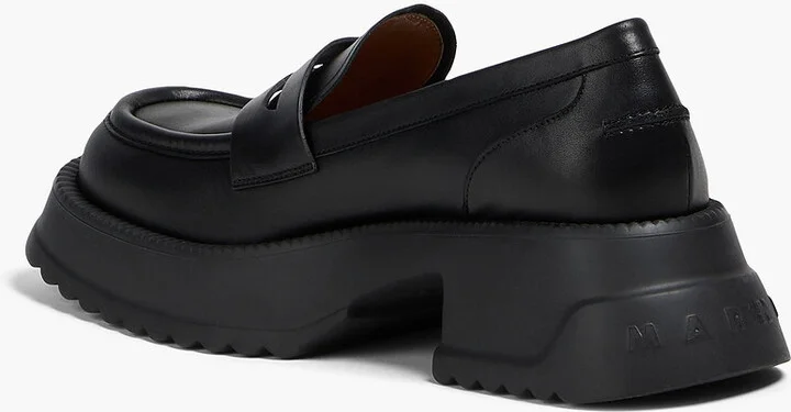 Leather platform loafers - Image 3