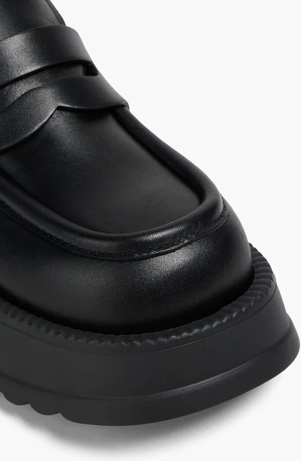 Leather platform loafers - Image 4