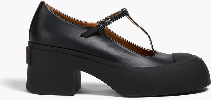 Leather platform Mary Jane pumps