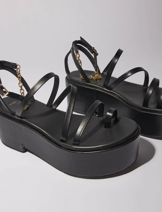 Leather platform sandals - Image 2