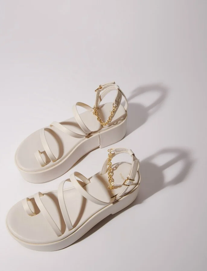 Leather platform sandals - Image 3