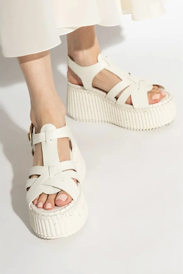 Leather Platform Sandals - Image 2