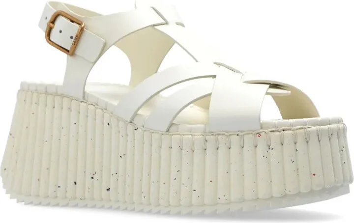 Leather Platform Sandals - Image 4