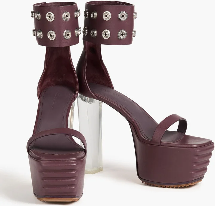 Leather platform sandals - Image 2