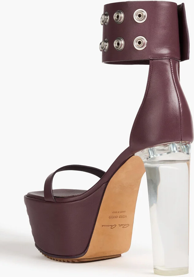 Leather platform sandals - Image 3