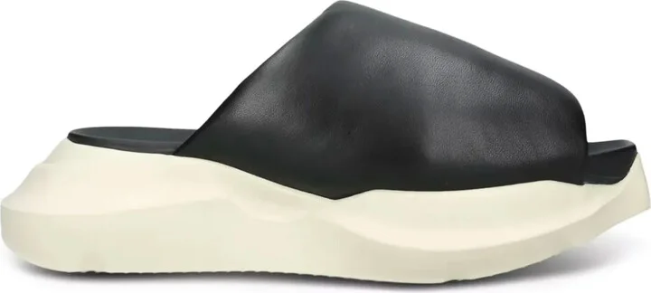 Leather Platform Slides