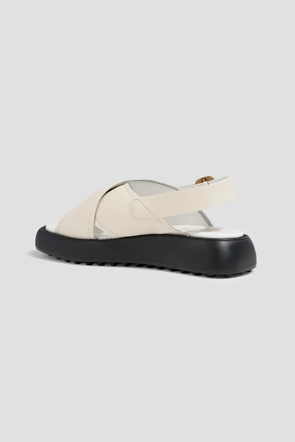 Leather platform slingback sandals - Image 3