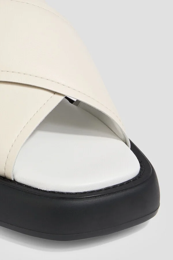 Leather platform slingback sandals - Image 4