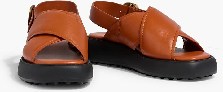 Leather platform slingback sandals - Image 5