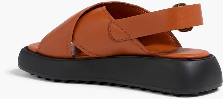 Leather platform slingback sandals - Image 6