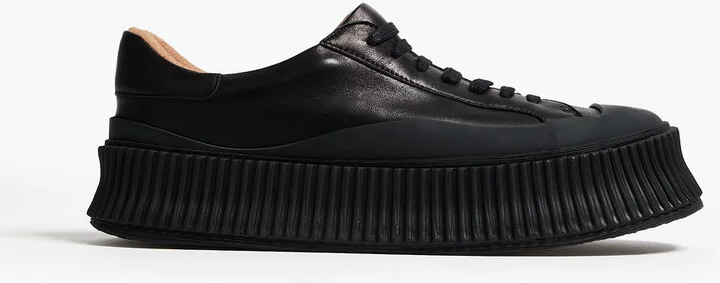 Leather platform sneakers