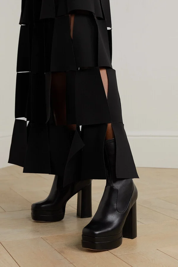 Leather platform sock boots - Image 2