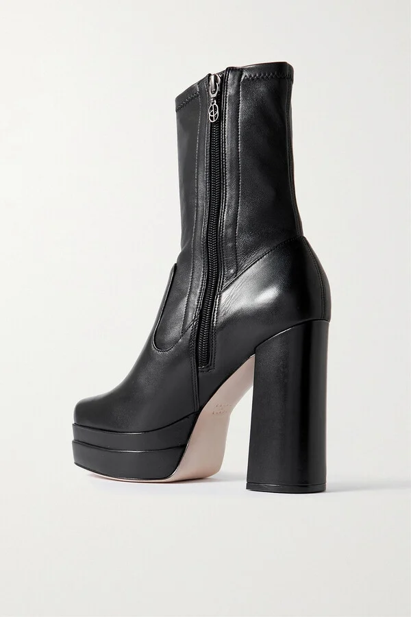 Leather platform sock boots - Image 3