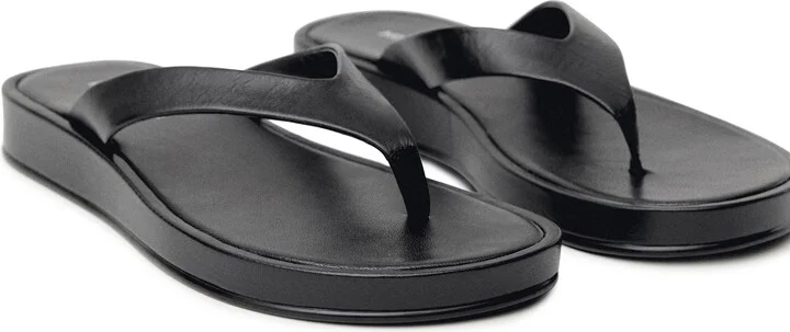 Leather Platform Wedge Flip Flop