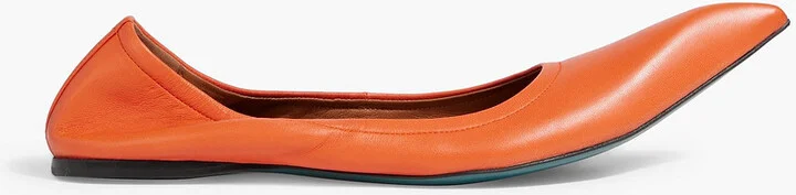 Leather point-toe flats