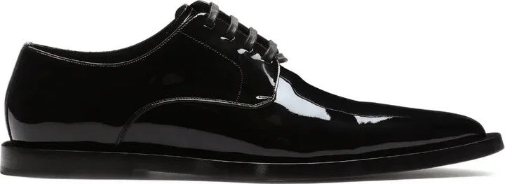 Leather Pointed Derby Shoes