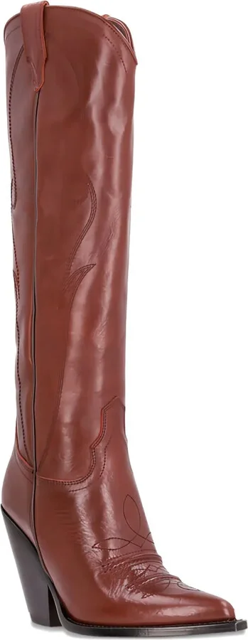 Leather Pointed-Toe Boots