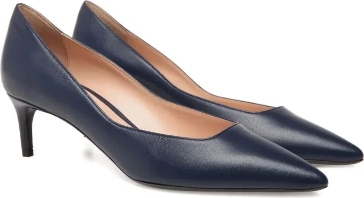 Leather Pointed-Toe Heeled Pumps - Image 2