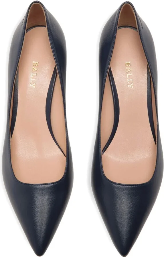 Leather Pointed-Toe Heeled Pumps - Image 3