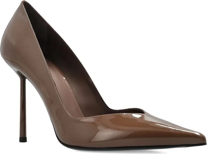 Leather Pointed-Toe Heeled Pumps - Image 2