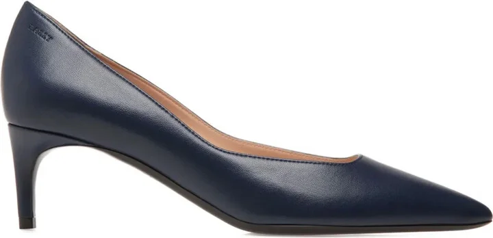 Leather Pointed-Toe Heeled Pumps