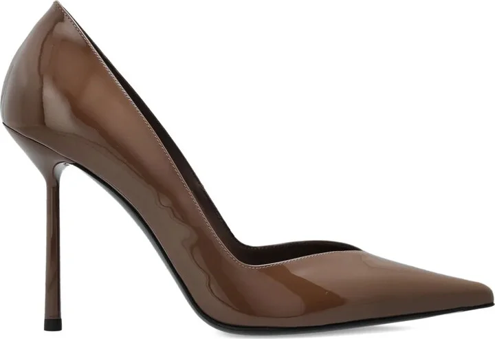 Leather Pointed-Toe Heeled Pumps