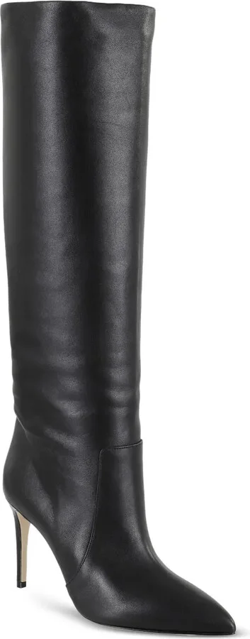 Leather Pointed-Toe Knee-High Boots - Image 2