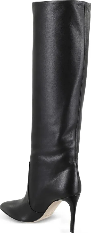 Leather Pointed-Toe Knee-High Boots - Image 3