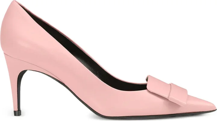 Leather Pointed-Toe Pumps