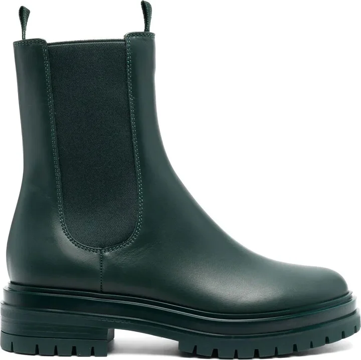 Leather Pull-On Ankle Boots