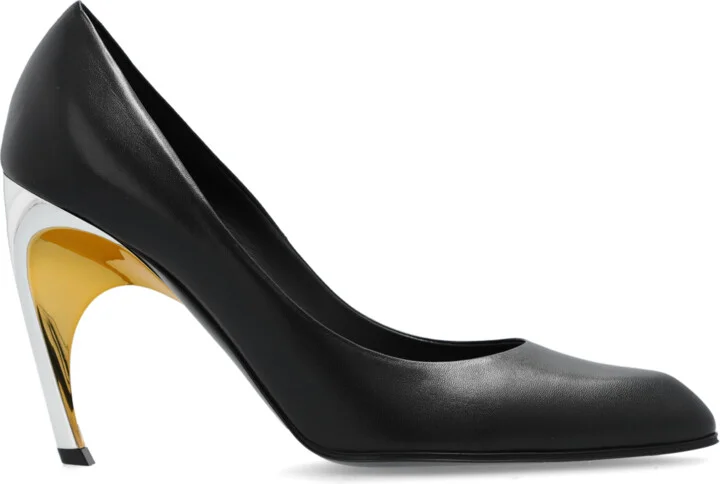 Leather Pumps, , - Black