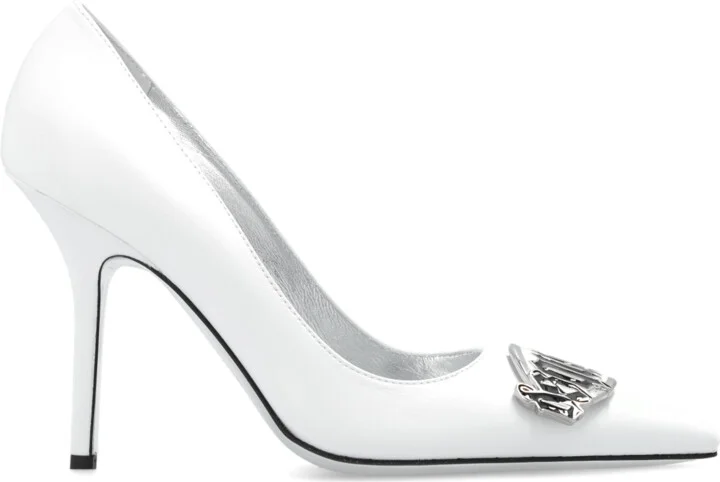 Leather Pumps, , - White