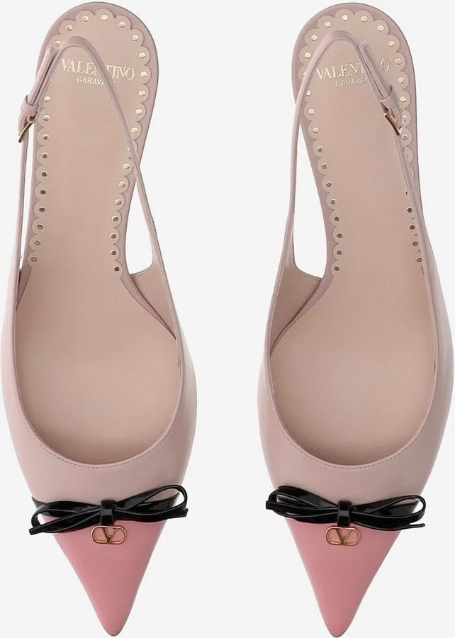 Leather Pumps With Bow - Image 2