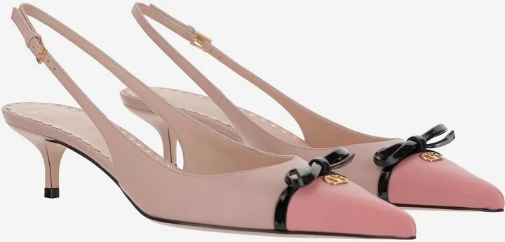 Leather Pumps With Bow - Image 3
