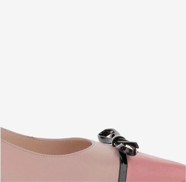 Leather Pumps With Bow - Image 5