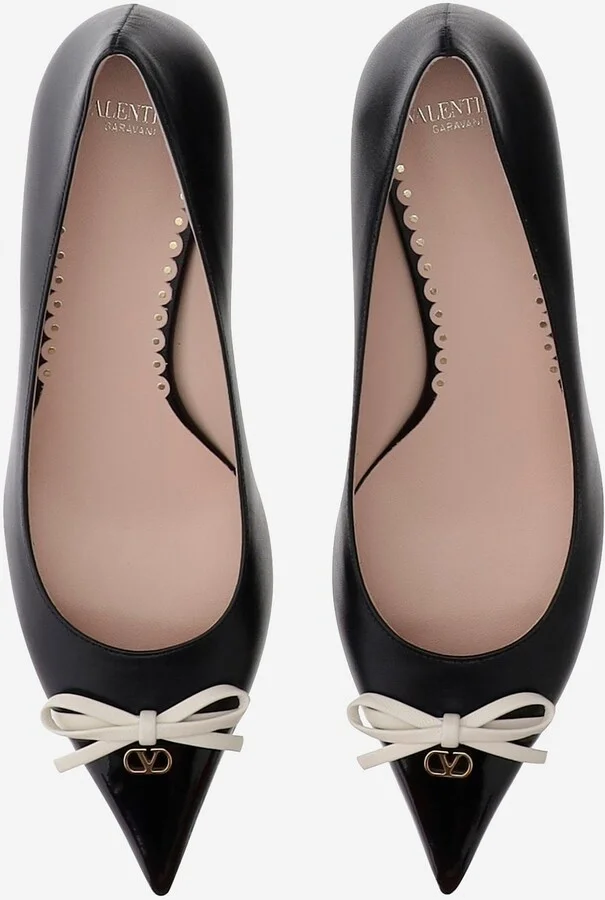 Leather Pumps With Bow - Image 2