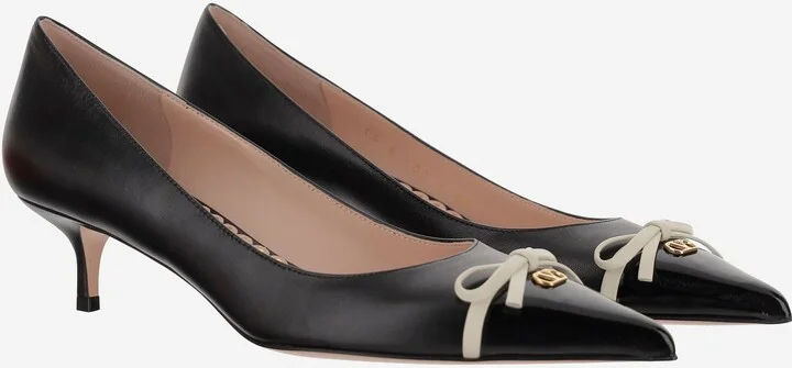 Leather Pumps With Bow - Image 3