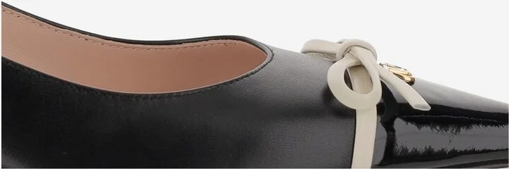 Leather Pumps With Bow - Image 5