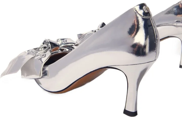 Leather pumps with bow detail - Image 5