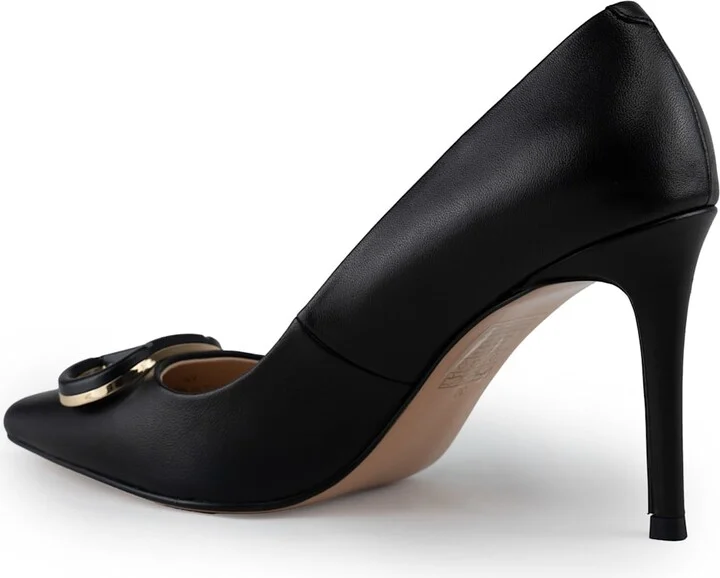 Leather Pumps With Oval-t Logo - Image 2