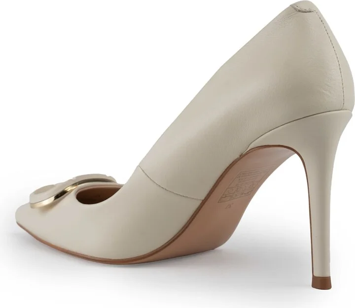 Leather Pumps With Oval-t Logo - Image 2